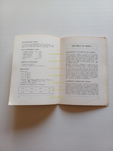 Ducati 125 Cadet 4 manuale uso manutenzione libretto originale ITALIANO