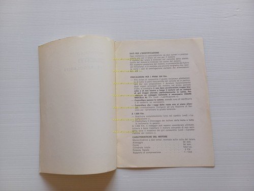 Ducati 125 Regolarità manuale uso manutenzione PROVVISORIO originale
