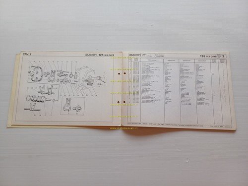 Ducati 125 Six Days 1977 catalogo ricambi originale