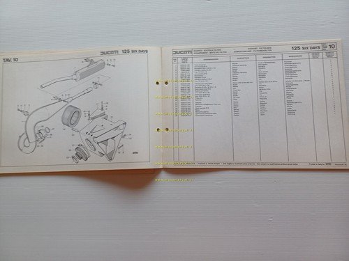 Ducati 125 Six Days 1977 catalogo ricambi originale