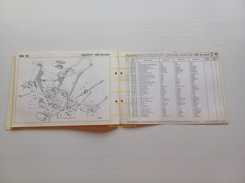 Ducati 125 Six Days 1977 catalogo ricambi originale