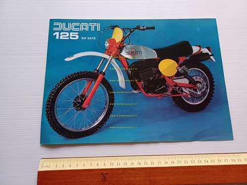 Ducati 125 Six Days 1977 depliant originale moto - SENZA …