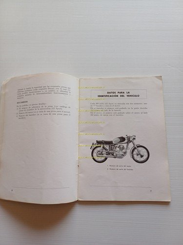 Ducati 125 Sport 1958 manuale uso manutenzione libretto originale SPAGNOLO