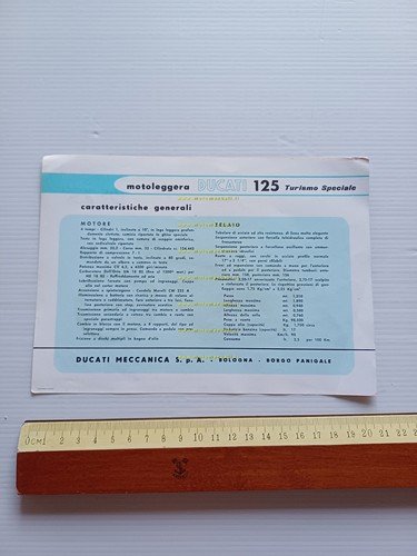Ducati 125 TS Turismo Speciale depliant italiano originale