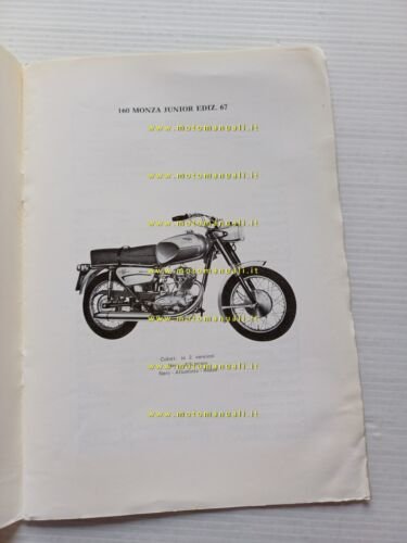 Ducati 160 Monza Junior 1967 allegato varianti manuale uso libretto …