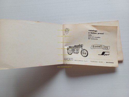Ducati 175 Sport 1957 catalogo ricambi originale Spare Parts Catalogue