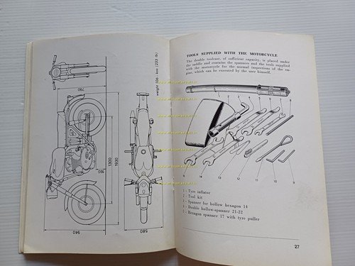 Ducati 175 Sport 1957 manuale uso manutenzione INGLESE originale owner's …