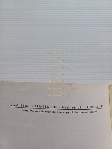 Ducati 175 Sport 1957 manuale uso manutenzione INGLESE originale owner's …