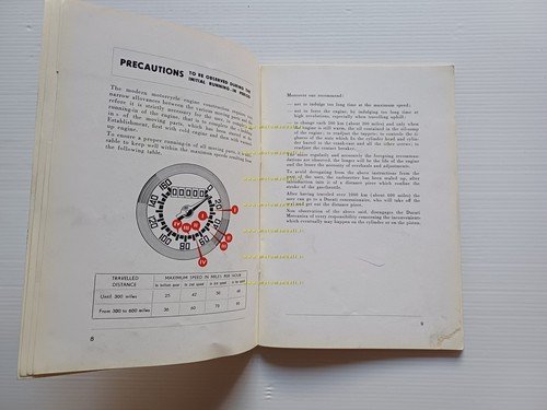 Ducati 175 Sport 1957 manuale uso manutenzione INGLESE originale owner's …