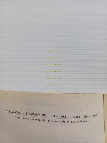 Ducati 175 Sport 1958 manuale uso manutenzione libretto originale italiano