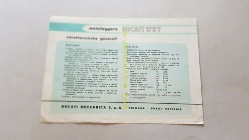 Ducati 175 T Turismo depliant originale moto brochure