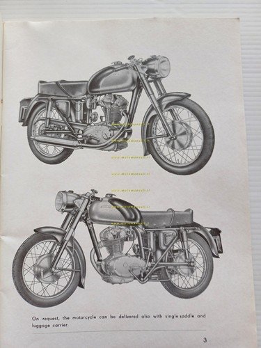 Ducati 175 Turismo 1957 manuale uso manutenzione libretto originale INGLESE