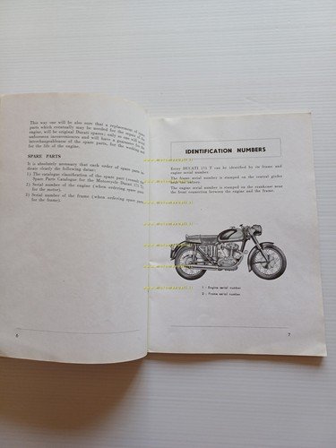 Ducati 175 Turismo 1957 manuale uso manutenzione libretto originale INGLESE