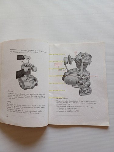 Ducati 175 Turismo 1957 manuale uso manutenzione libretto originale INGLESE