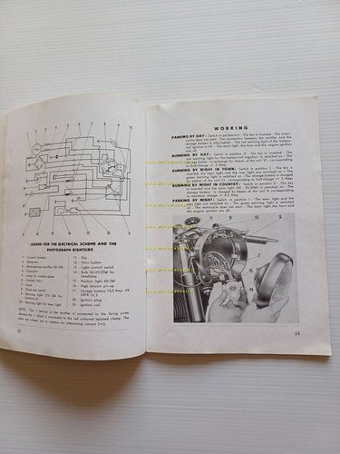Ducati 175 Turismo 1957 manuale uso manutenzione libretto originale INGLESE
