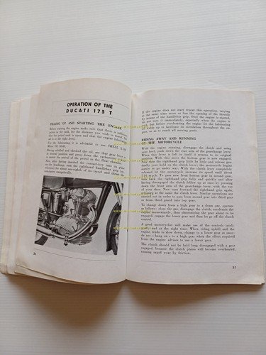 Ducati 175 Turismo 1957 manuale uso manutenzione libretto originale INGLESE