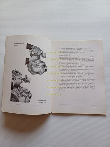Ducati 175 Turismo Speciale 1959 manuale uso manutenzione originale italiano