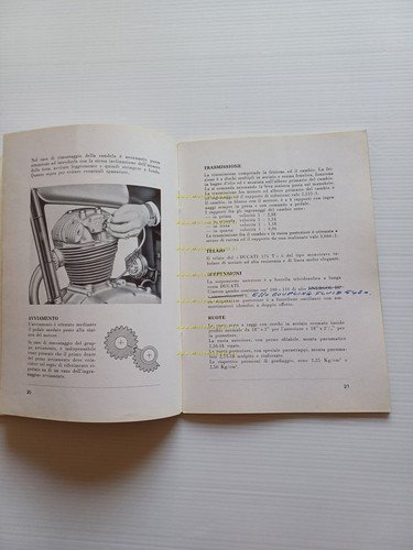 Ducati 175 Turismo Speciale 1959 manuale uso manutenzione originale italiano