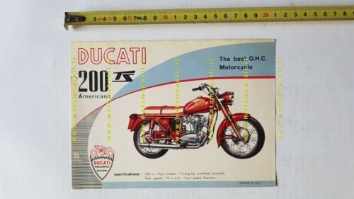 Ducati 200 TS Americano 1960 depliant originale USA brochure