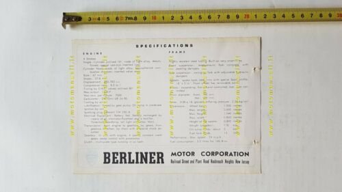 Ducati 200 TS Americano 1960 depliant originale USA brochure