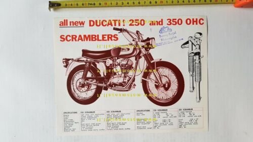 Ducati 250 - 350 Scrambler 1965-67 depliant originale USA moto …