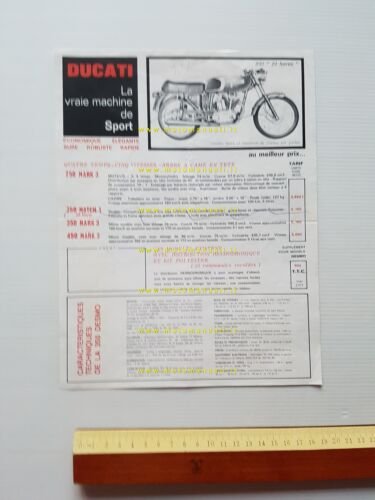 Ducati 250 24 Horas 1971 depliant originale FRANCESE moto brochure