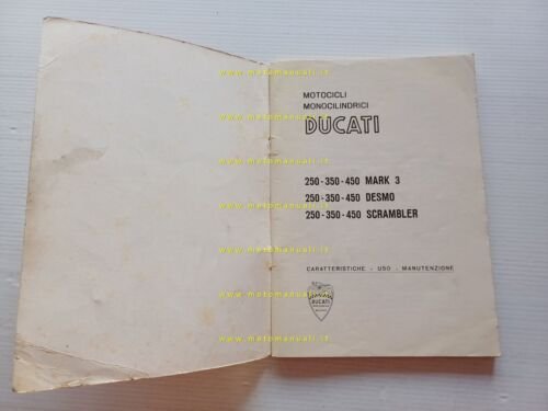 Ducati 250-350-450 Desmo-Scrambler-Mk3 A. Elettronica 1974 manuale uso ORIGINALE