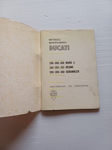 Ducati 250-350-450 Desmo-Scrambler-Mk3 A. Elettronica 1974 manuale uso ORIGINALE