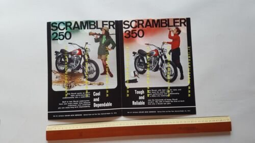 Ducati 250-350 Scrambler 1968 depliant originale INGLESE moto brochure