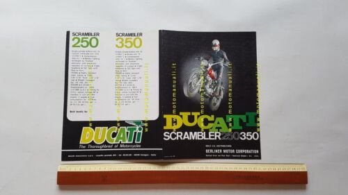 Ducati 250-350 Scrambler 1968 depliant originale INGLESE moto brochure