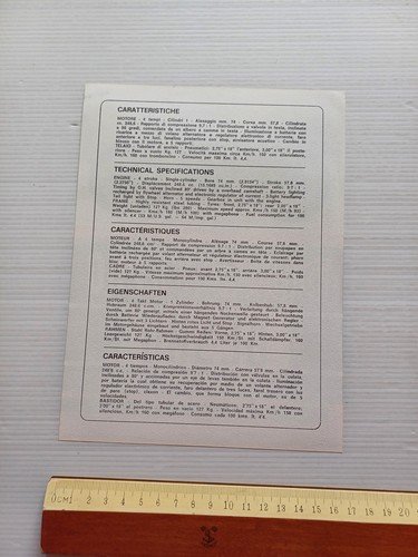 Ducati 250 Desmo 1971 depliant originale ITALIANO e multilingua