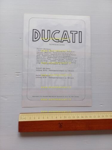 Ducati 250 Desmo 1971 depliant originale tedesco