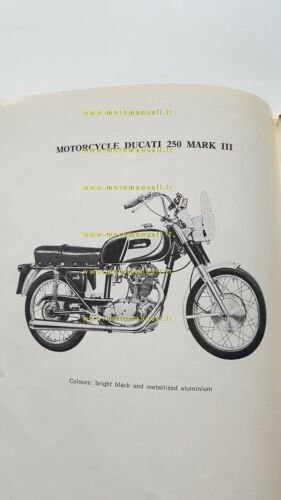 Ducati 250 Mach 1-MarK 3-Scrambler-GT-Monza 1964 manuale uso USA owner's …
