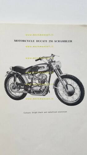 Ducati 250 Mach 1-MarK 3-Scrambler-GT-Monza 1964 manuale uso USA owner's …