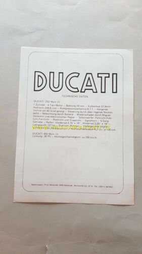 Ducati 250 Mark 3 1971 depliant originale GERMAN TEXT moto …