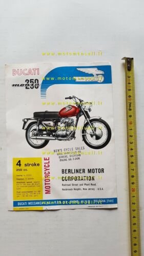 Ducati 250 Monza 1962 depliant originale USA brochure