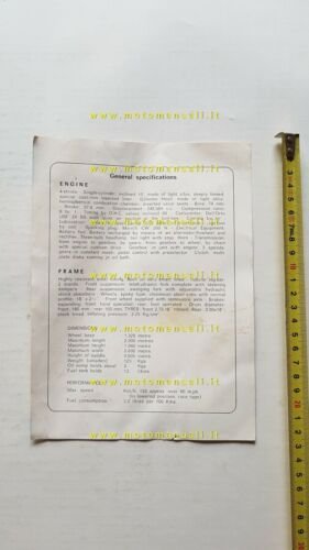 Ducati 250 Monza 1962 depliant originale USA brochure