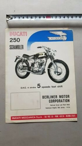 Ducati 250 Scrambler 1965 depliant originale moto brochure