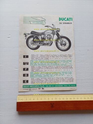 Ducati 250 Scrambler 1967 depliant originale ITALIANO