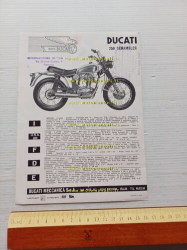 Ducati 250 Scrambler 1970 depliant originale