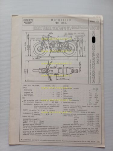 Ducati 250 Scrambler 1970 scheda omologazione DGM Facsimile Motorizzazione