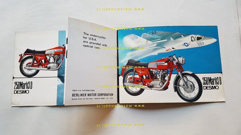 Ducati 350 - 250 Mark 3 Desmo 1968 depliant USA …