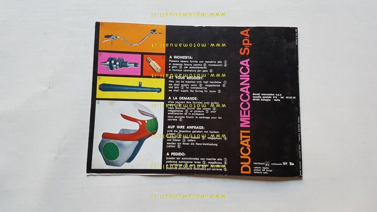 Ducati 350 - 250 Mark 3 Desmo 1968 depliant USA …