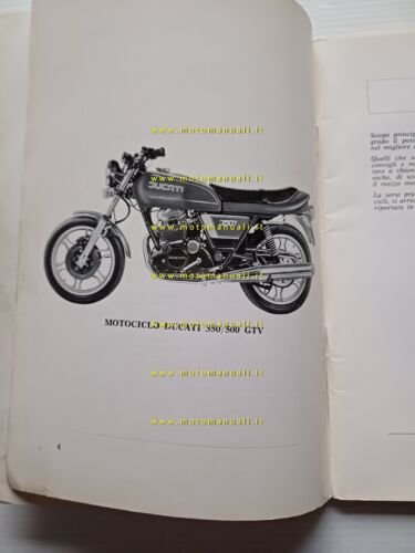 Ducati 350 - 500 GTV 1977 manuale uso manutenzione originale …
