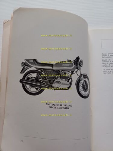Ducati 350 - 500 Sport Desmo 1977 manuale uso moto …