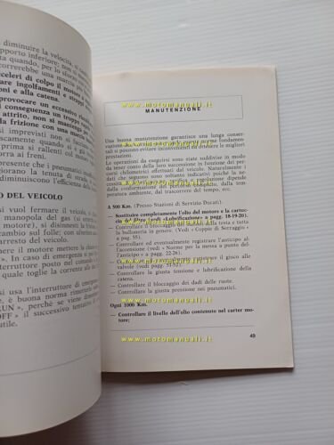 Ducati 350 - 500 Sport Desmo 1977 manuale uso moto …
