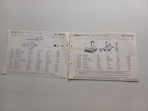 Ducati 350 500 aggiornamento catalogo ricambi originale