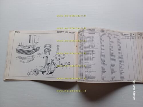 Ducati 350-500 GTV catalogo ricambi originale spare parts catalogue