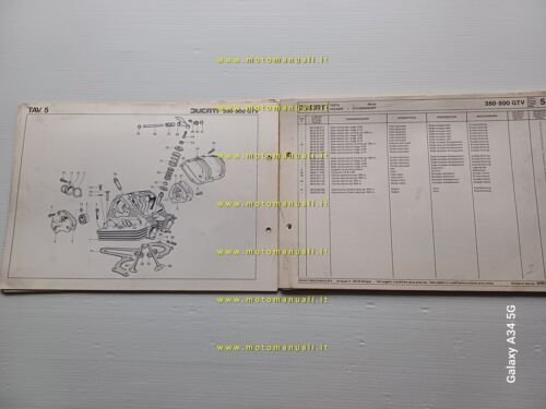 Ducati 350-500 GTV catalogo ricambi originale spare parts catalogue