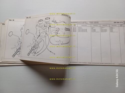 Ducati 350-500 GTV catalogo ricambi originale spare parts catalogue